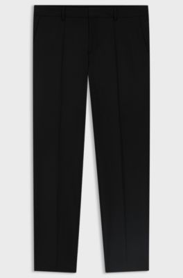 Slim-fit trousers in a virgin-wool blend, Black