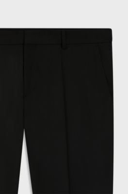Slim-fit trousers in a virgin-wool blend, Black
