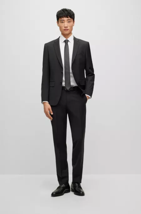Slim-fit trousers in a virgin-wool blend