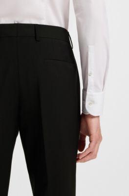 Slim-fit trousers in a virgin-wool blend, Black