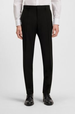 Slim-fit trousers in a virgin-wool blend, Black