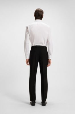 Slim-fit trousers in a virgin-wool blend, Black