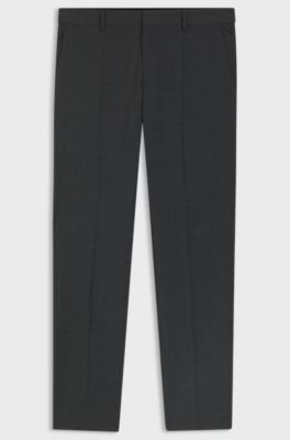 Slim-fit trousers in a virgin-wool blend, Dark Grey