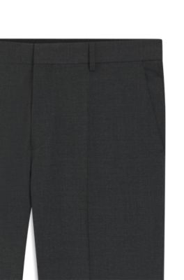 Slim-fit trousers in a virgin-wool blend, Dark Grey