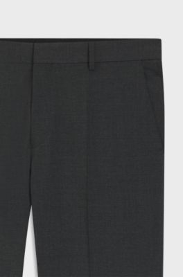 Slim-fit trousers in a virgin-wool blend, Dark Grey