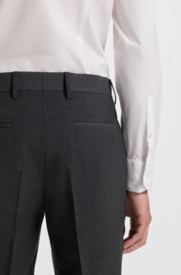 Slim-fit trousers in a virgin-wool blend, Dark Grey