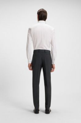 Slim-fit trousers in a virgin-wool blend, Dark Grey
