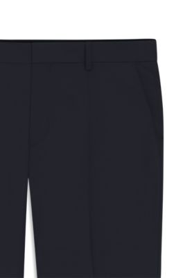 Slim-fit trousers in a virgin-wool blend, Dark Blue