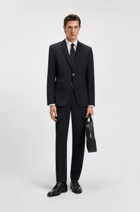 Slim-fit trousers in a virgin-wool blend