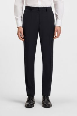 Slim-fit trousers in a virgin-wool blend, Dark Blue