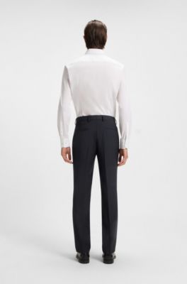 Slim-fit trousers in a virgin-wool blend, Dark Blue
