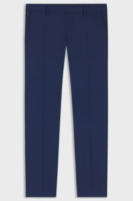 Slim-fit trousers in a virgin-wool blend, Blue