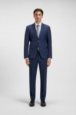 버진 울 블렌드 슬림 핏 팬츠, 블루