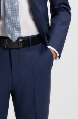 Slim-fit trousers in a virgin-wool blend, Blue