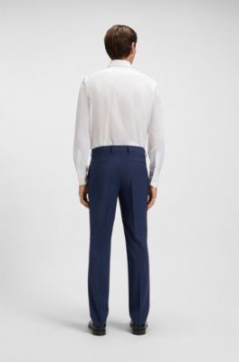 Slim-fit trousers in a virgin-wool blend, Blue
