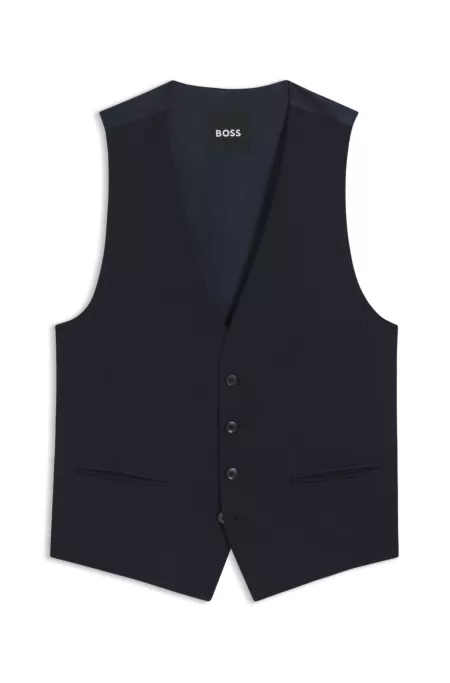 Slim-fit waistcoat in a virgin-wool blend