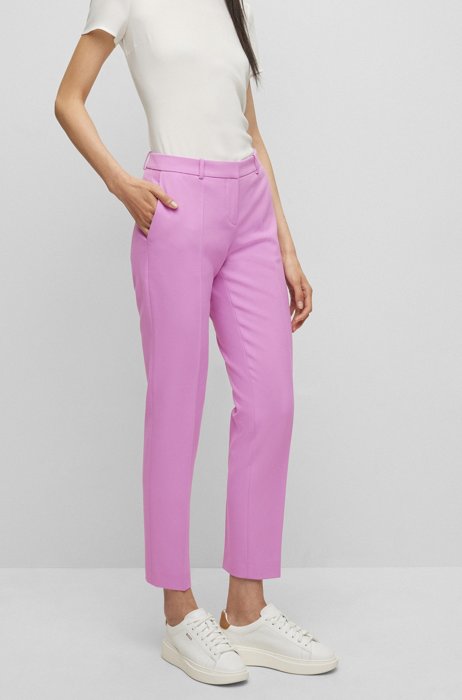 Regular-fit trousers in stretch twill, light pink