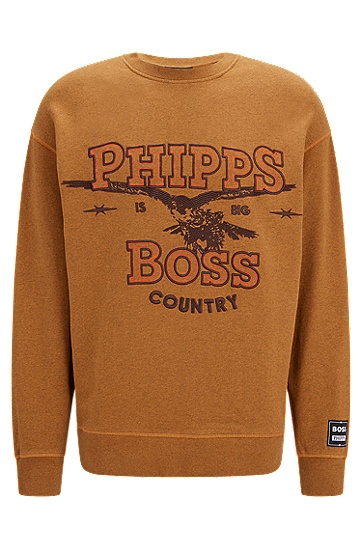 BOSS 博斯PHIPPS联名合作款品牌标识图案棉质运动衫,  715_Gold