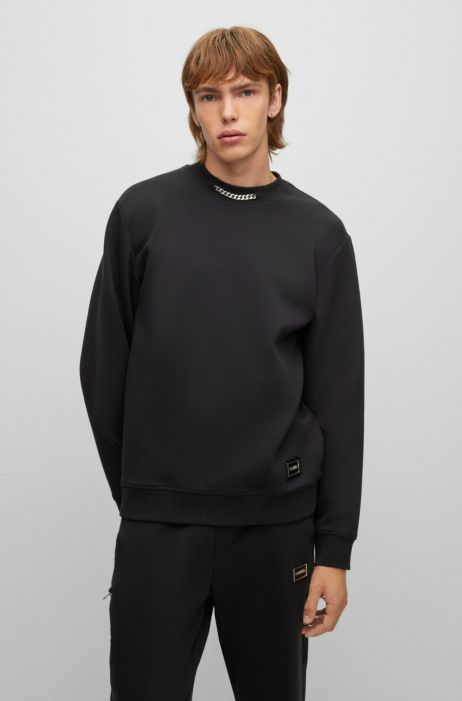 black sweatshirt with chain