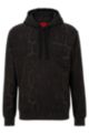 Jaglion-pattern hoodie in French-terry cotton, Black