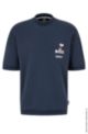 BOSS x PEANUTS cotton-terry short-sleeved sweatshirt with exclusive artwork, Dark Blue