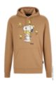 Oversized-fit hoodie in French terry with exclusive artwork, Beige