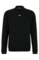 Cotton-terry regular-fit sweatshirt with contrast logo, Black