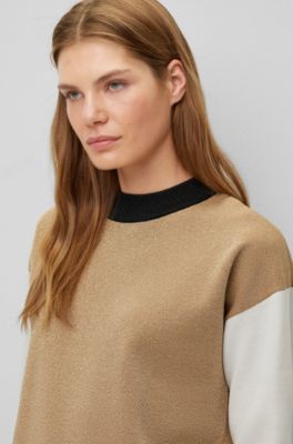 BOSS Camisola em mistura de lã com fibras metalizadas