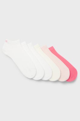 Six-pack of socks in a cotton blend, White / Pink