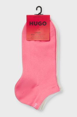 Set van zes paar sokken in een katoenmix, Wit / Pink