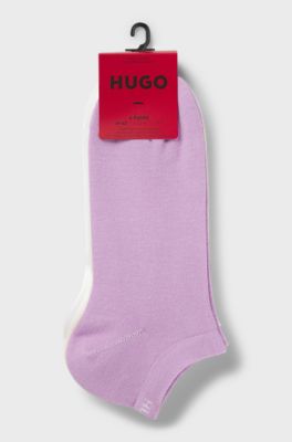 Six-pack ankle socks, White / Pink