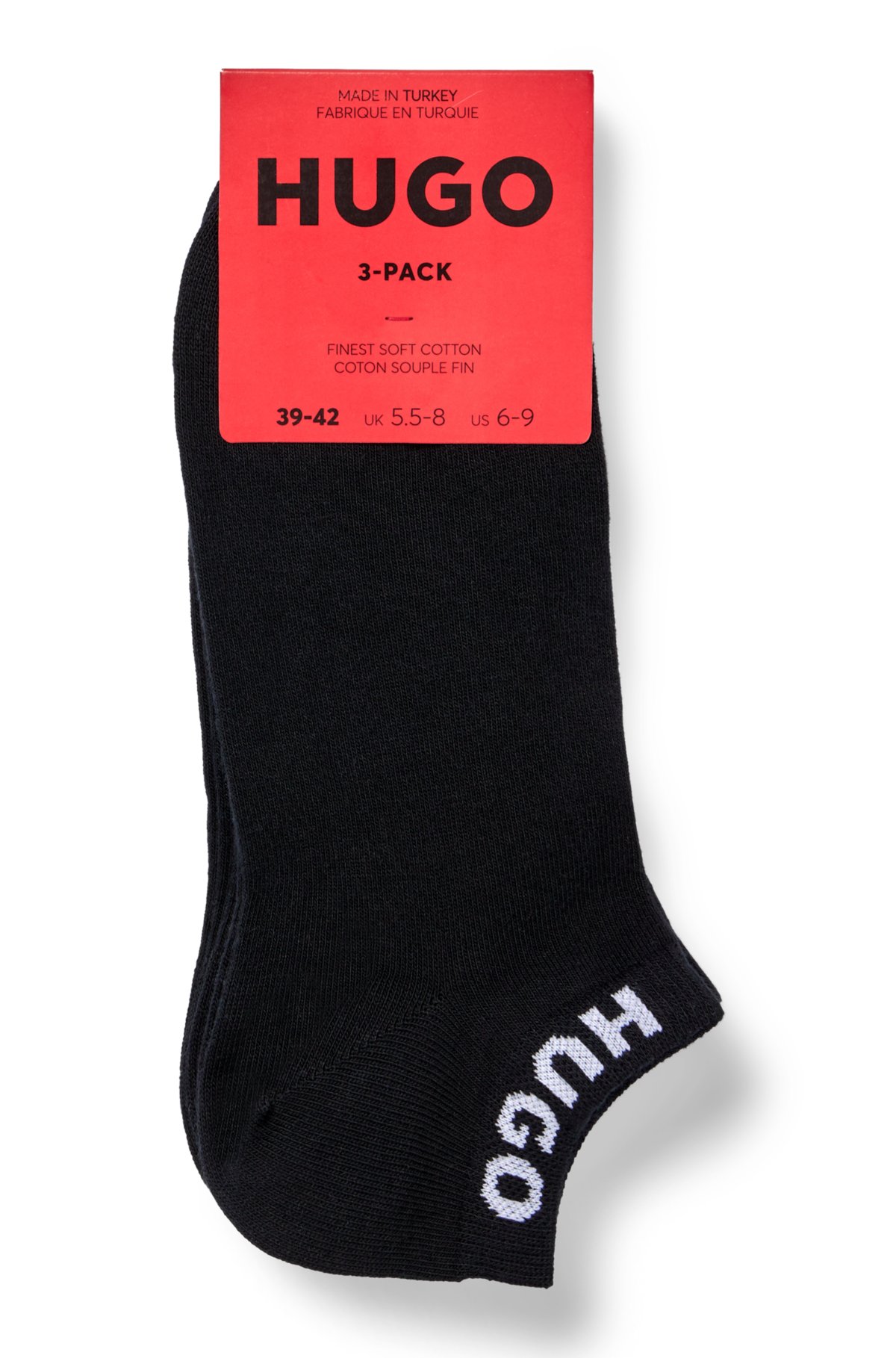Three-pack of socks in a cotton blend, Black