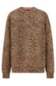 Oversized-fit sweatshirt with jacquard-woven leopard pattern, Patterned