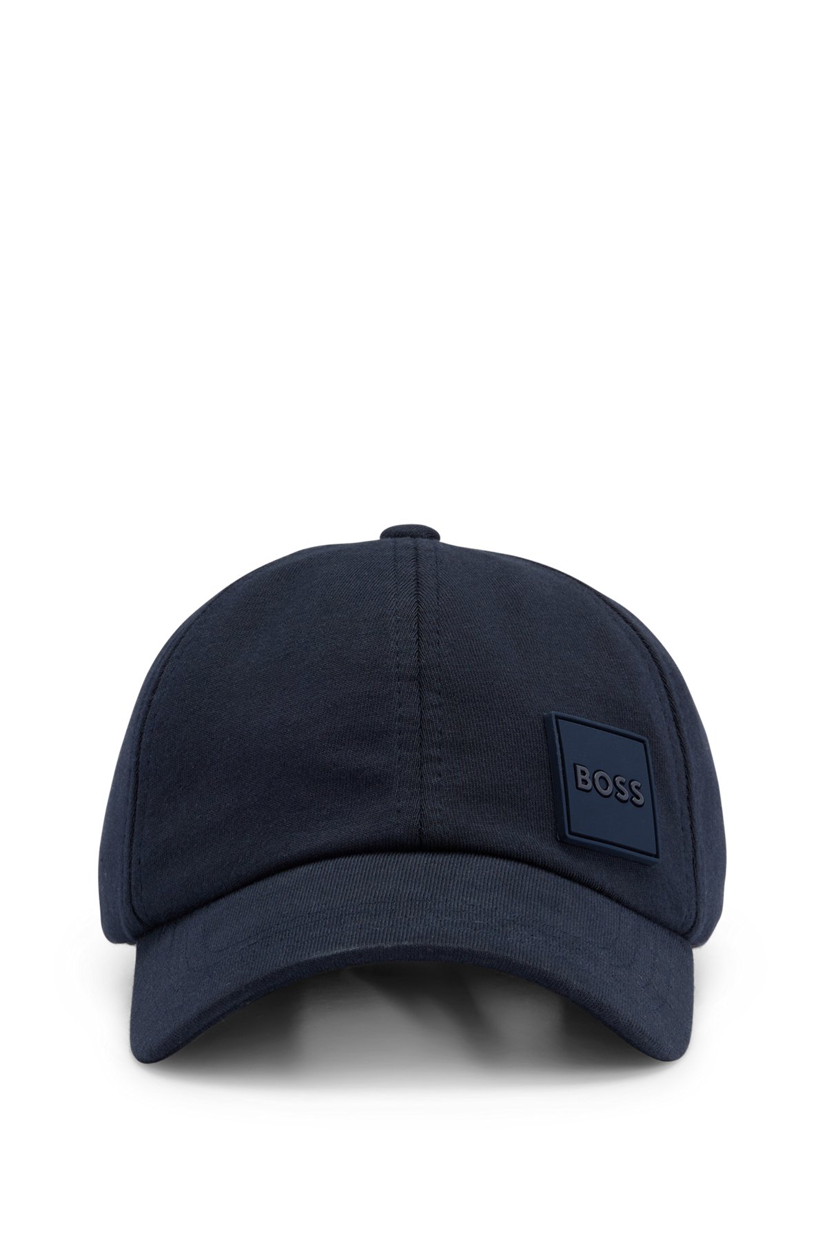 Cotton-jersey cap with silicone logo patch, Dark Blue