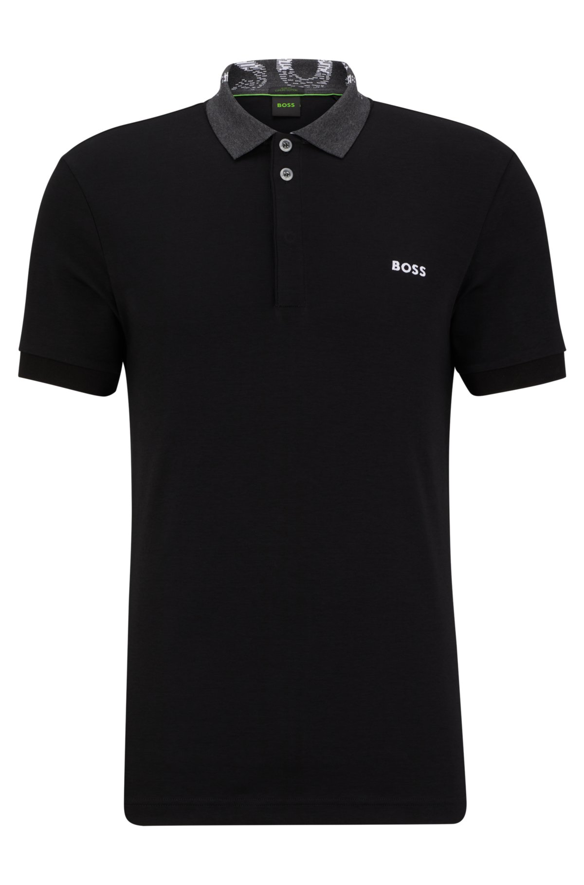 BOSS - Interlock-cotton slim-fit polo shirt with embroidered logo