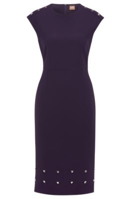 BOSS - Slim-fit dress with stud details