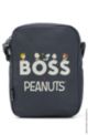 BOSS x PEANUTS reporter bag in recycled fabric with collaborative artwork, Dark Blue