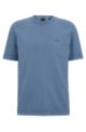 Cotton-jersey regular-fit T-shirt with logo print, Light Blue
