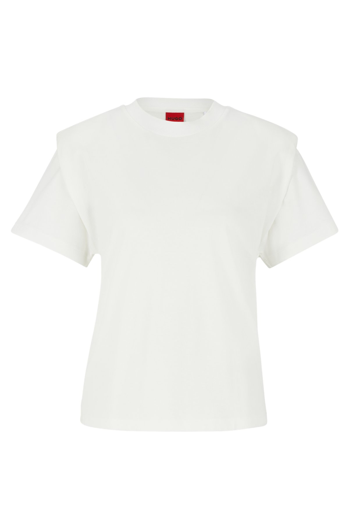 Attent roddel melk wit HUGO - T-shirt van biologische katoen met schoudervullingen