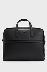 Structured document case with logo lettering, Black