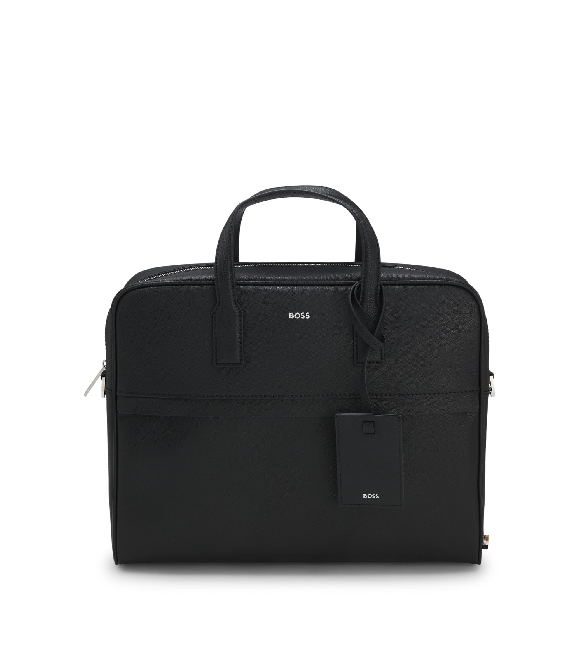 BOSS Porte-documents structuré avec logo imprimé en transfert Noir