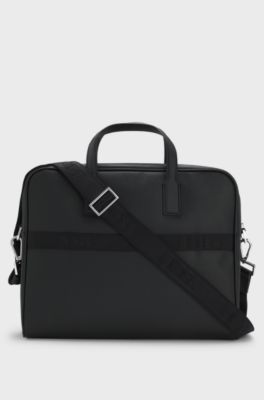 Document case with foil-print logo, Black