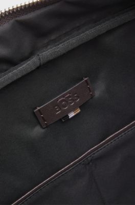 Document case with foil-print logo, Dark Brown