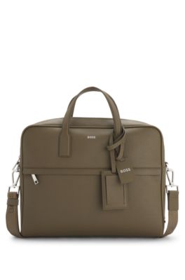 Document case with foil-print logo, Khaki