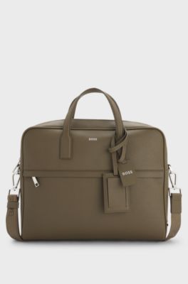 Document case with foil-print logo, Khaki