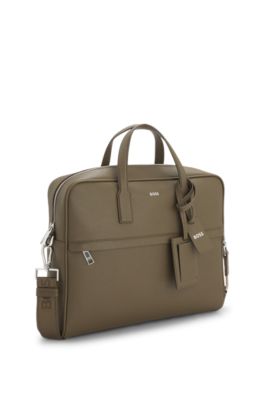 Document case with foil-print logo, Khaki