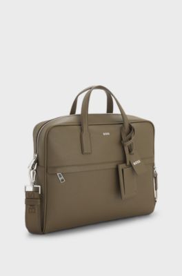 Document case with foil-print logo, Khaki