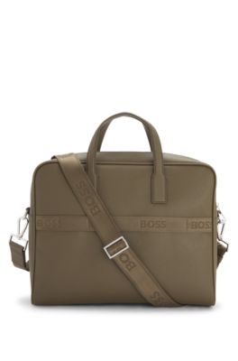 Document case with foil-print logo, Khaki