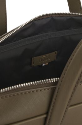 Document case with foil-print logo, Khaki