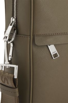 Document case with foil-print logo, Khaki